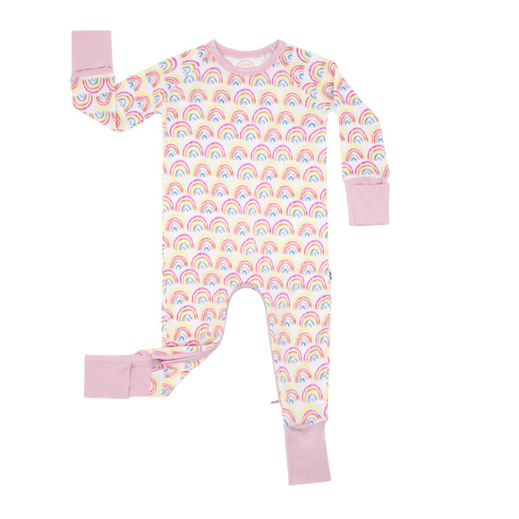 Little Sleepies Other - NWT LITTLE SLEEPIES Crescent Zippy Pastel Rainbows 2T
